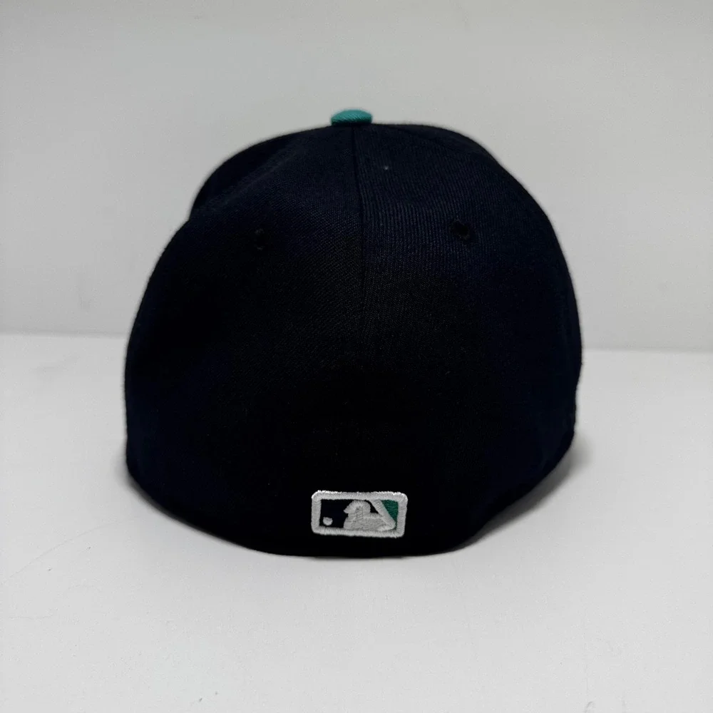 New Era 59FIFTY Seattle Mariners Hat Navy Teal On-Field‎ Fitted Cap 7 1/8 MLB